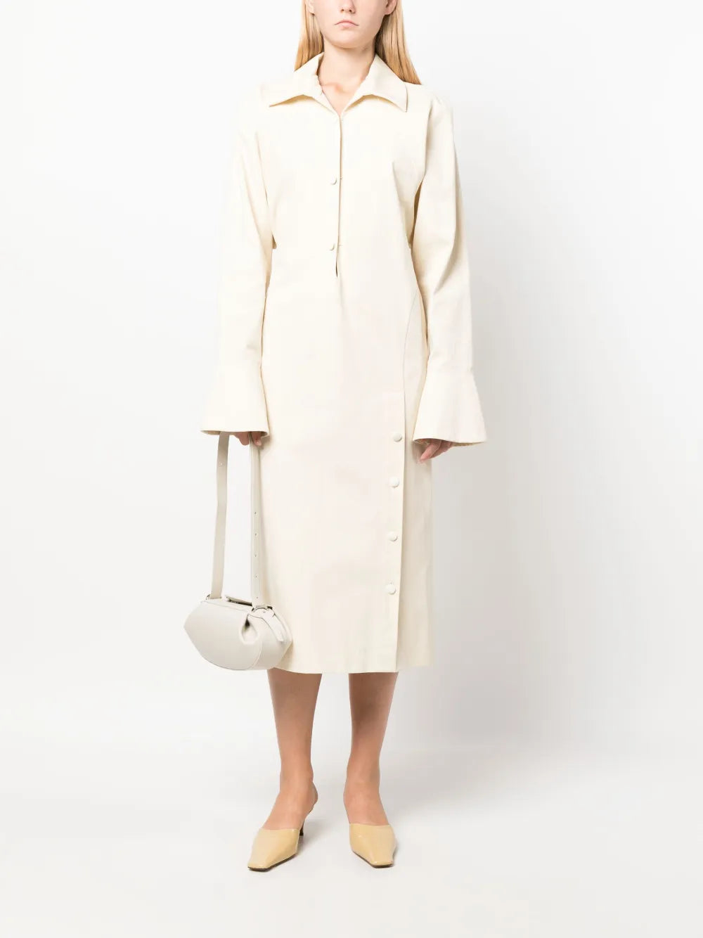 Button-Up Long-Sleeves Dress