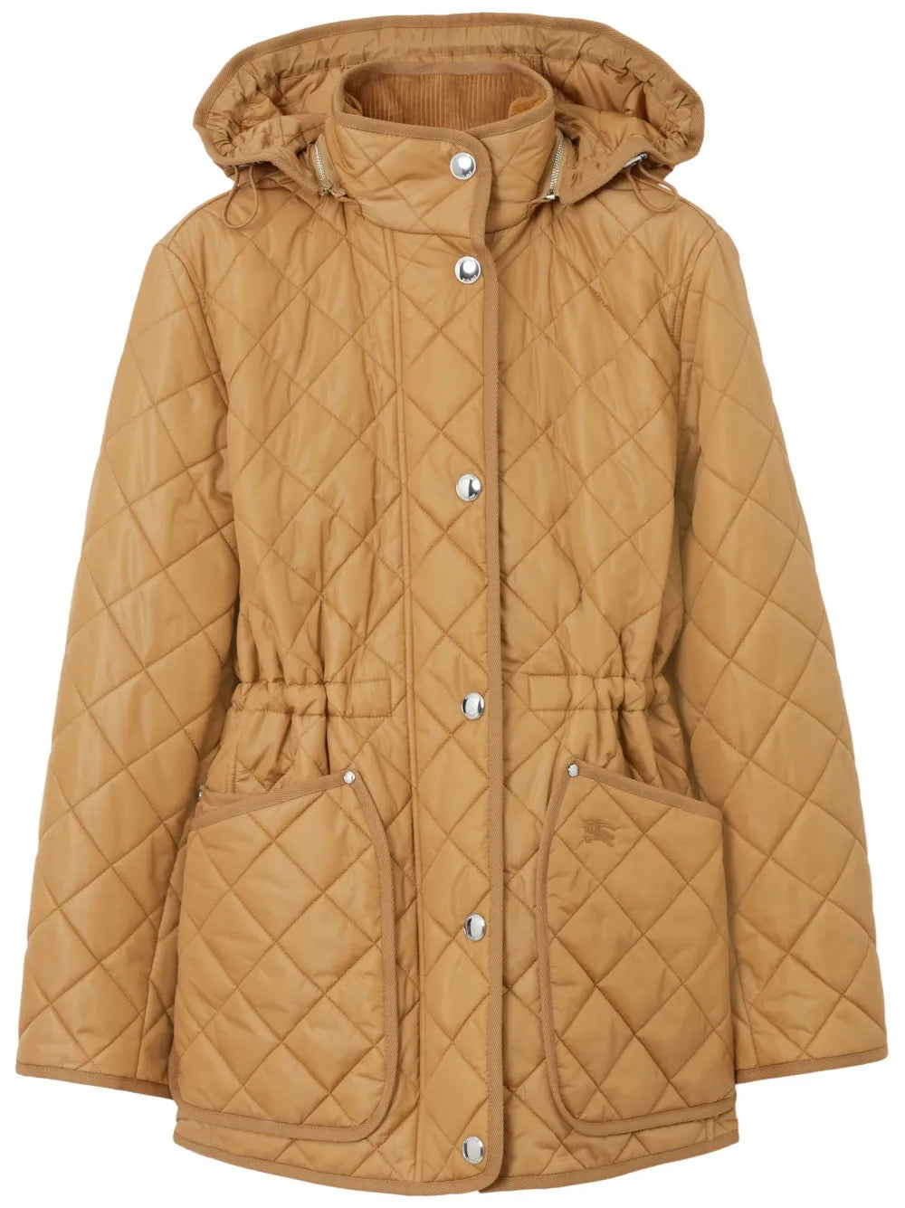Diamond-Quilted Hooded Jacket