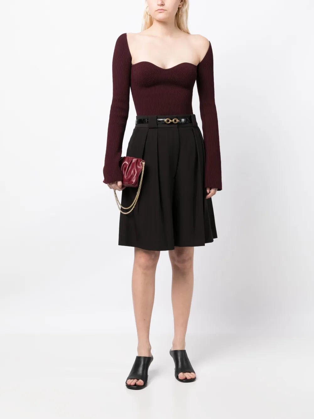 Rillo Wide-Leg Pleated Shorts