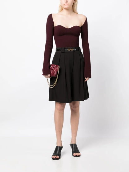 Rillo Wide-Leg Pleated Shorts