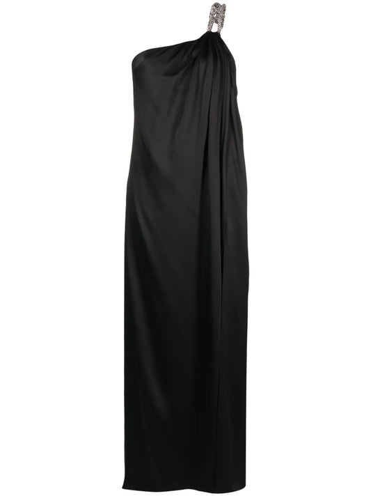 One-Shoulder Chain-Strap Gown