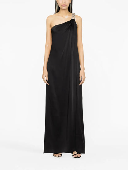 One-Shoulder Chain-Strap Gown