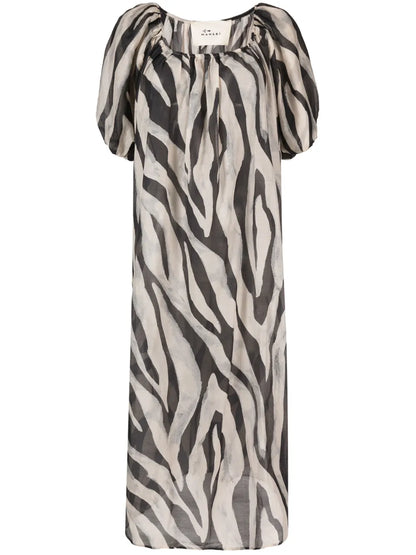 Capri Zebra-Print Maxi Dress