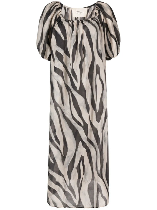 Capri Zebra-Print Maxi Dress