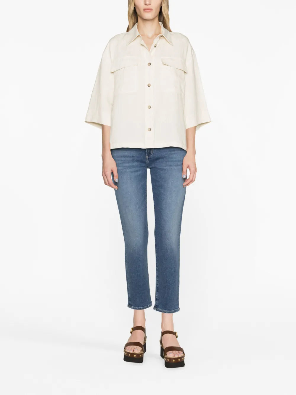 Short-Sleeved Linen Shirt
