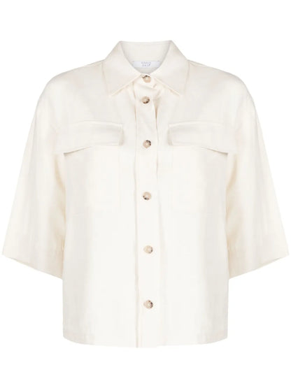 Short-Sleeved Linen Shirt