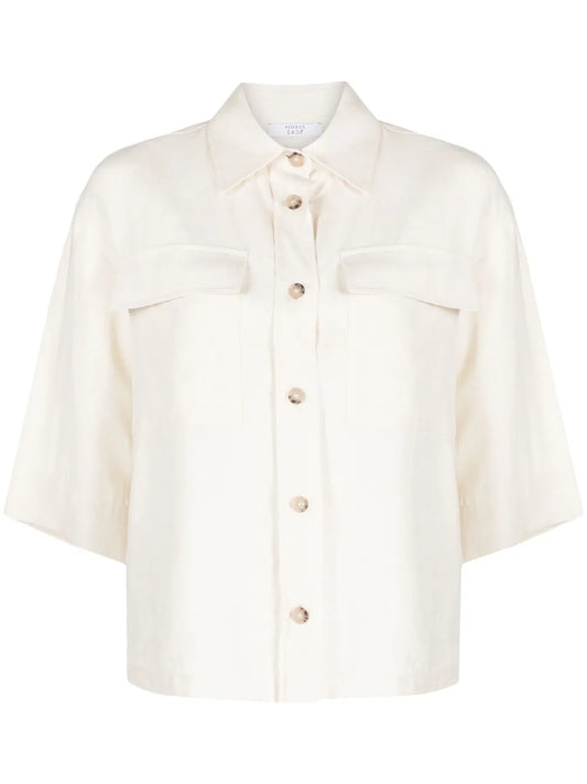 Short-Sleeved Linen Shirt