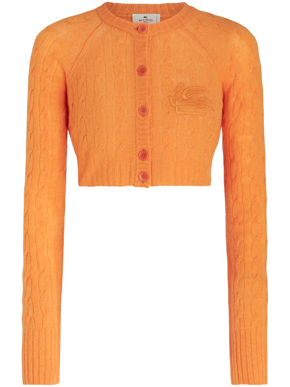 Cable-Knit Cropped Cardigan