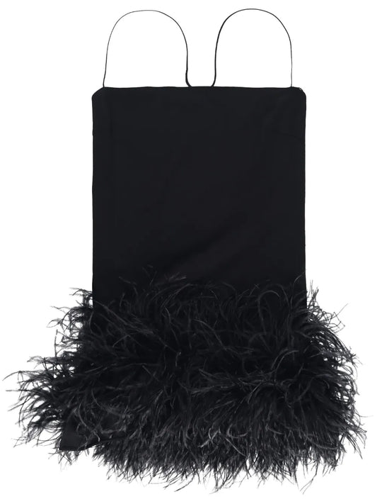 Fujiko Feather-Trim Minidress