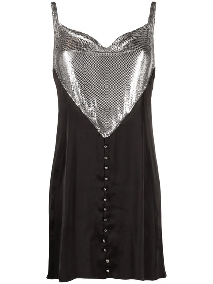 Mesh-Panel Slip Minidress