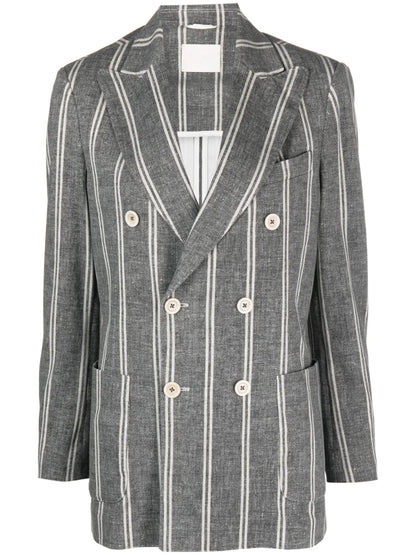 Double-Breasted Striped Blazer