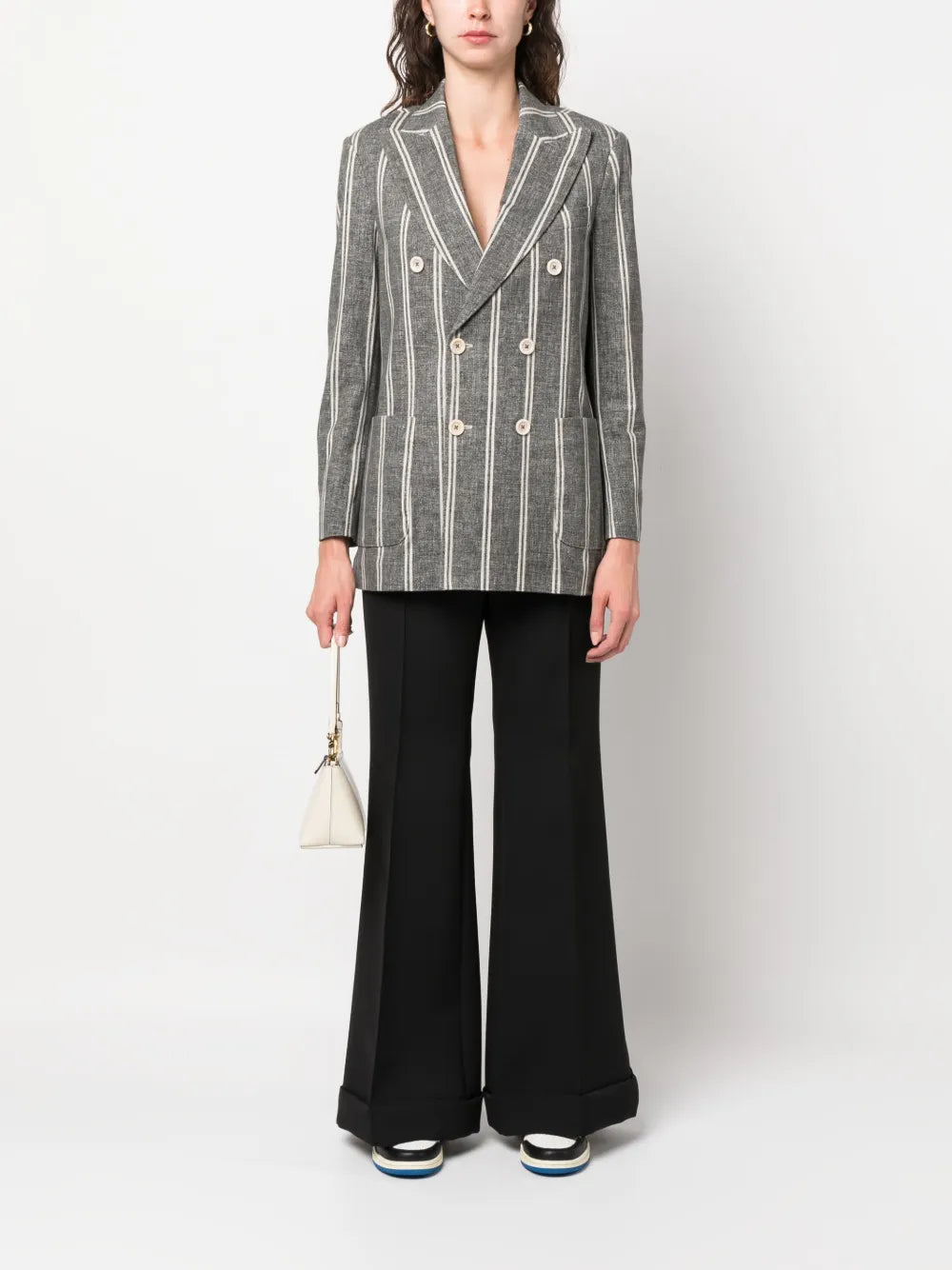 Double-Breasted Striped Blazer
