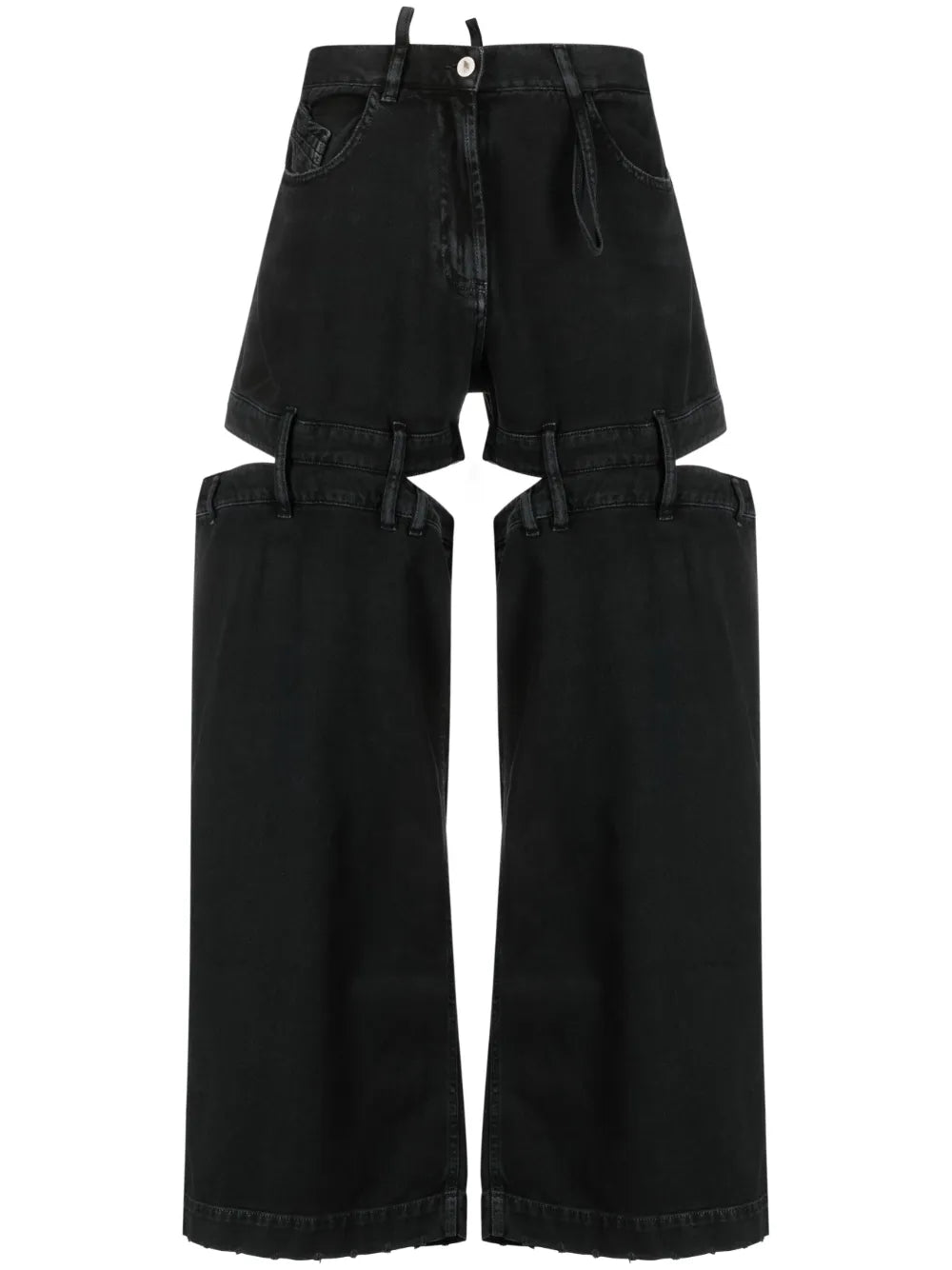 Cut-Out Wide-Leg Jeans