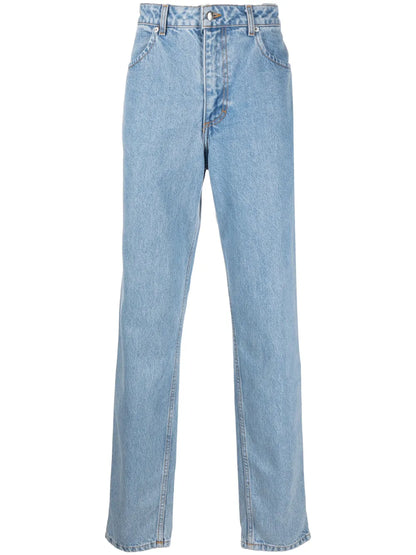 Mid-Rise Straight-Leg Jeans