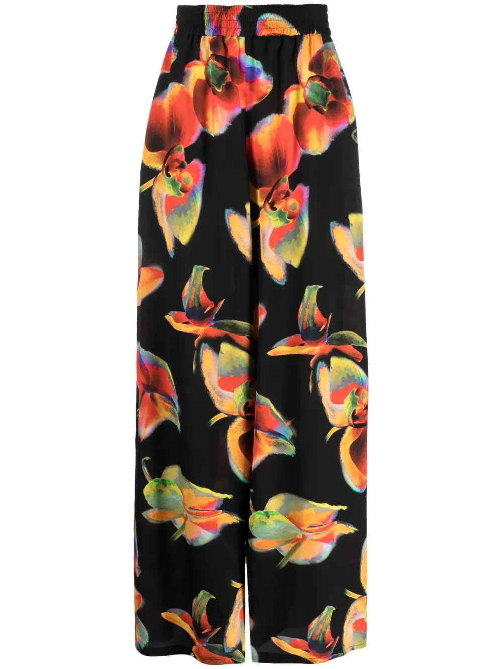 Solarised Orchid-Print Wide-Leg Trousers