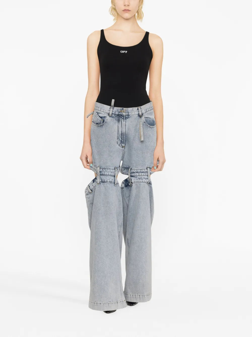 Ashton Cut-Out Wide-Leg Jeans
