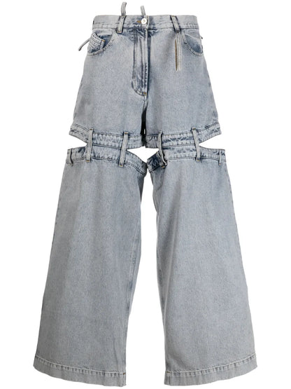 Ashton Cut-Out Wide-Leg Jeans