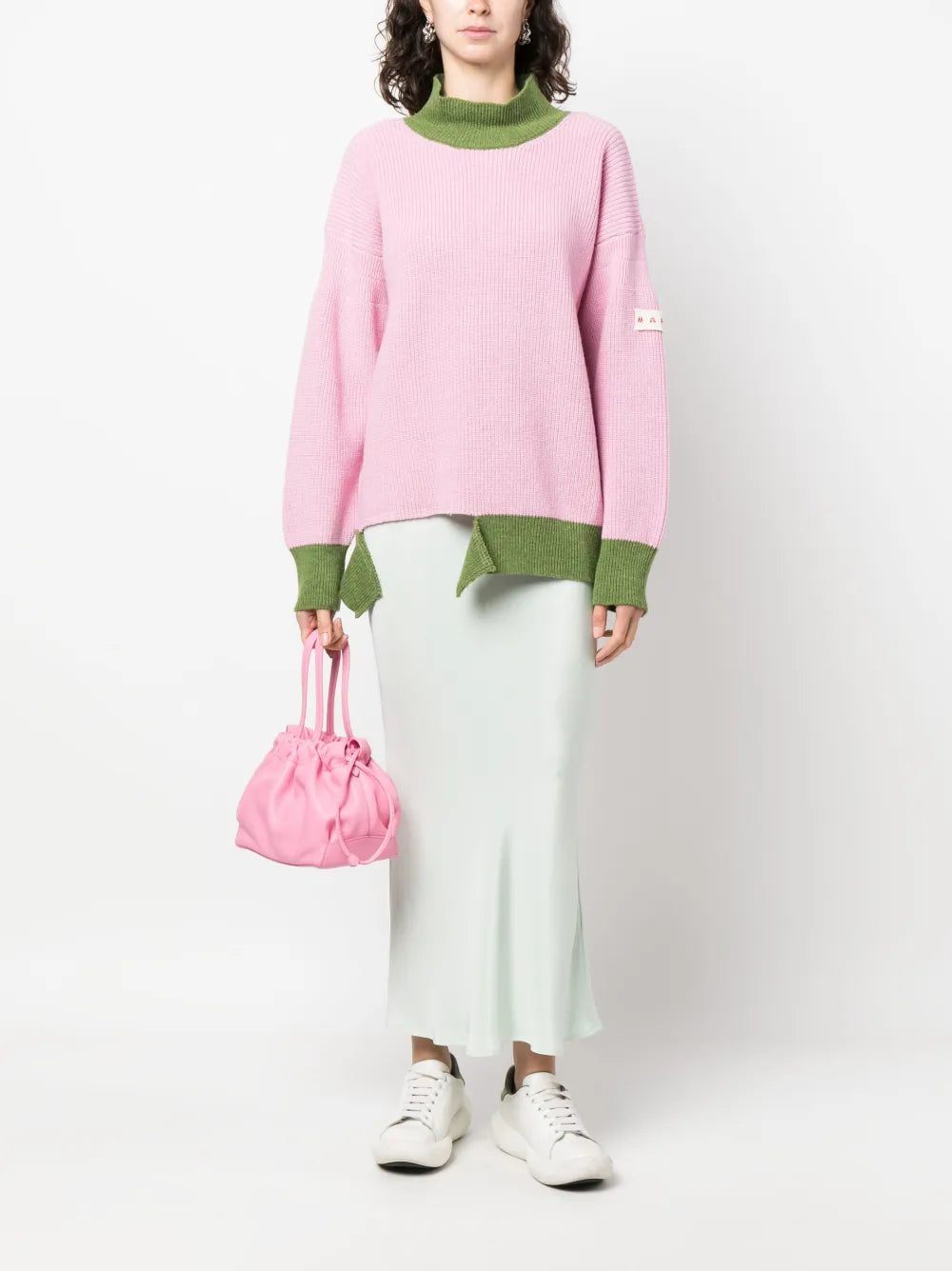 Asymmetric Raw-Edge Ribbed Jumper