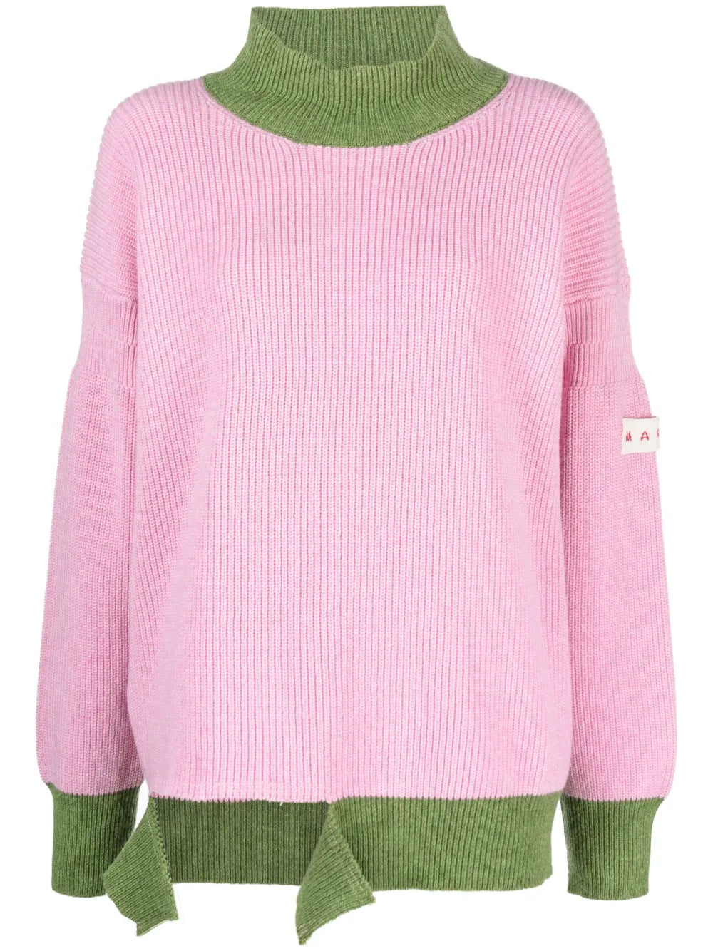 Asymmetric Raw-Edge Ribbed Jumper