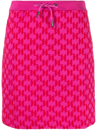 Flocked Logo Miniskirt