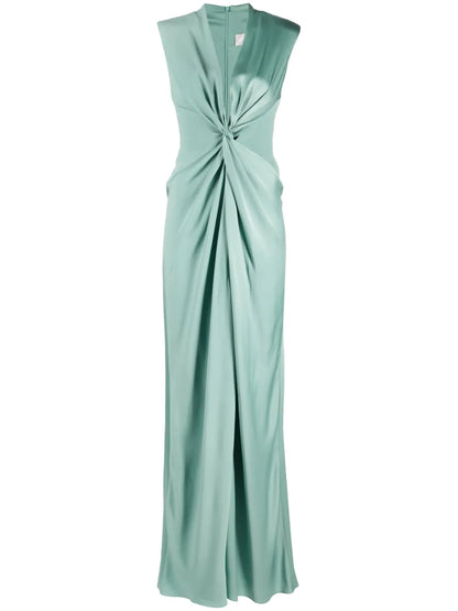 Satin-Finish Maxi Dress
