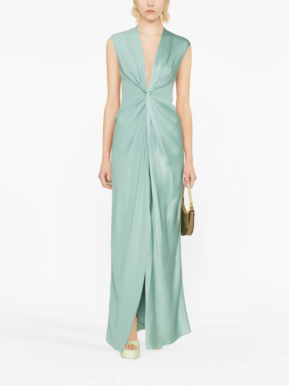 Satin-Finish Maxi Dress