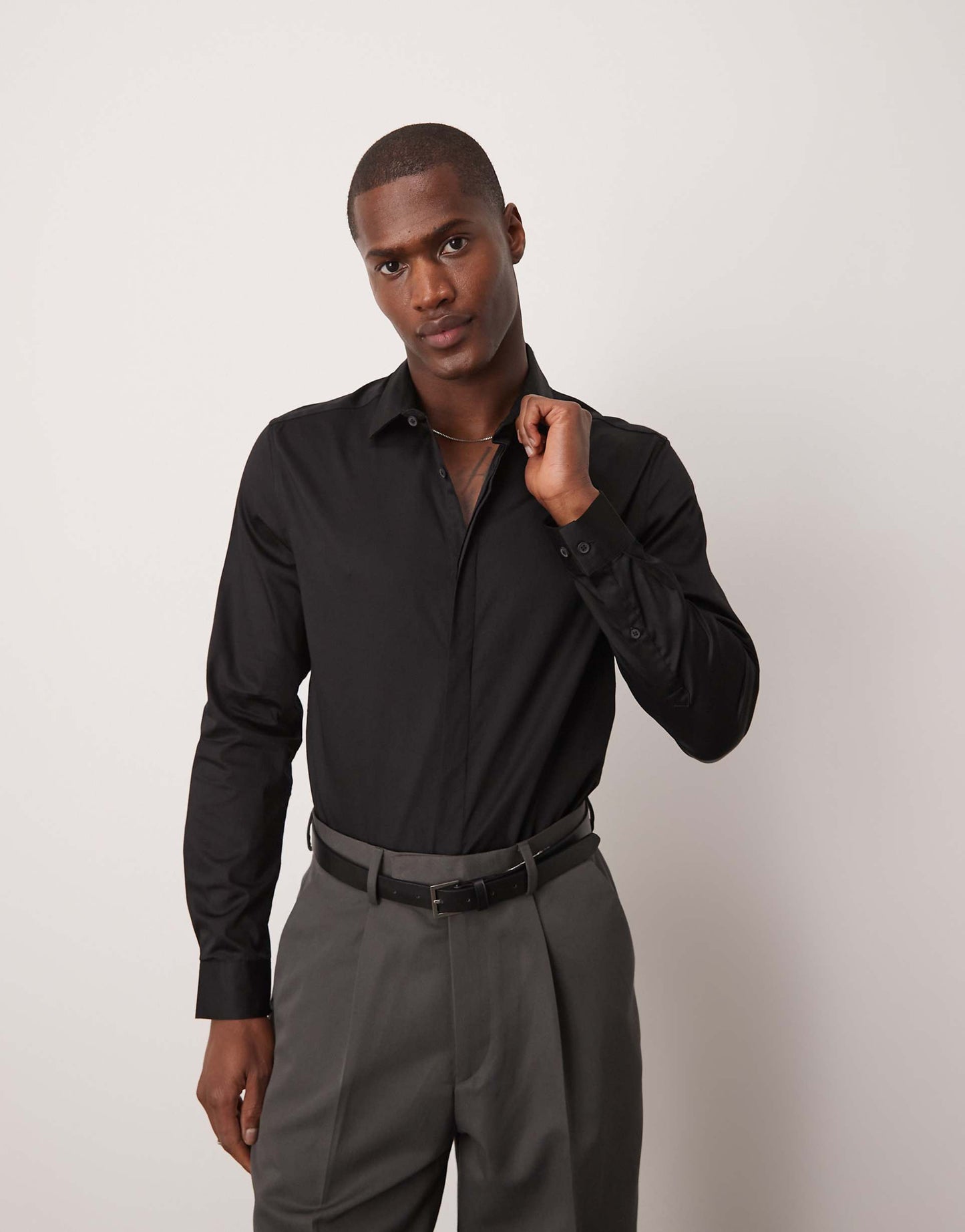 Slim Fit Sateen Shirt