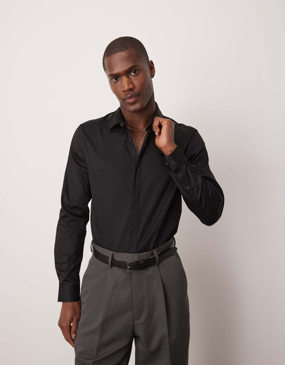 Slim Fit Sateen Shirt