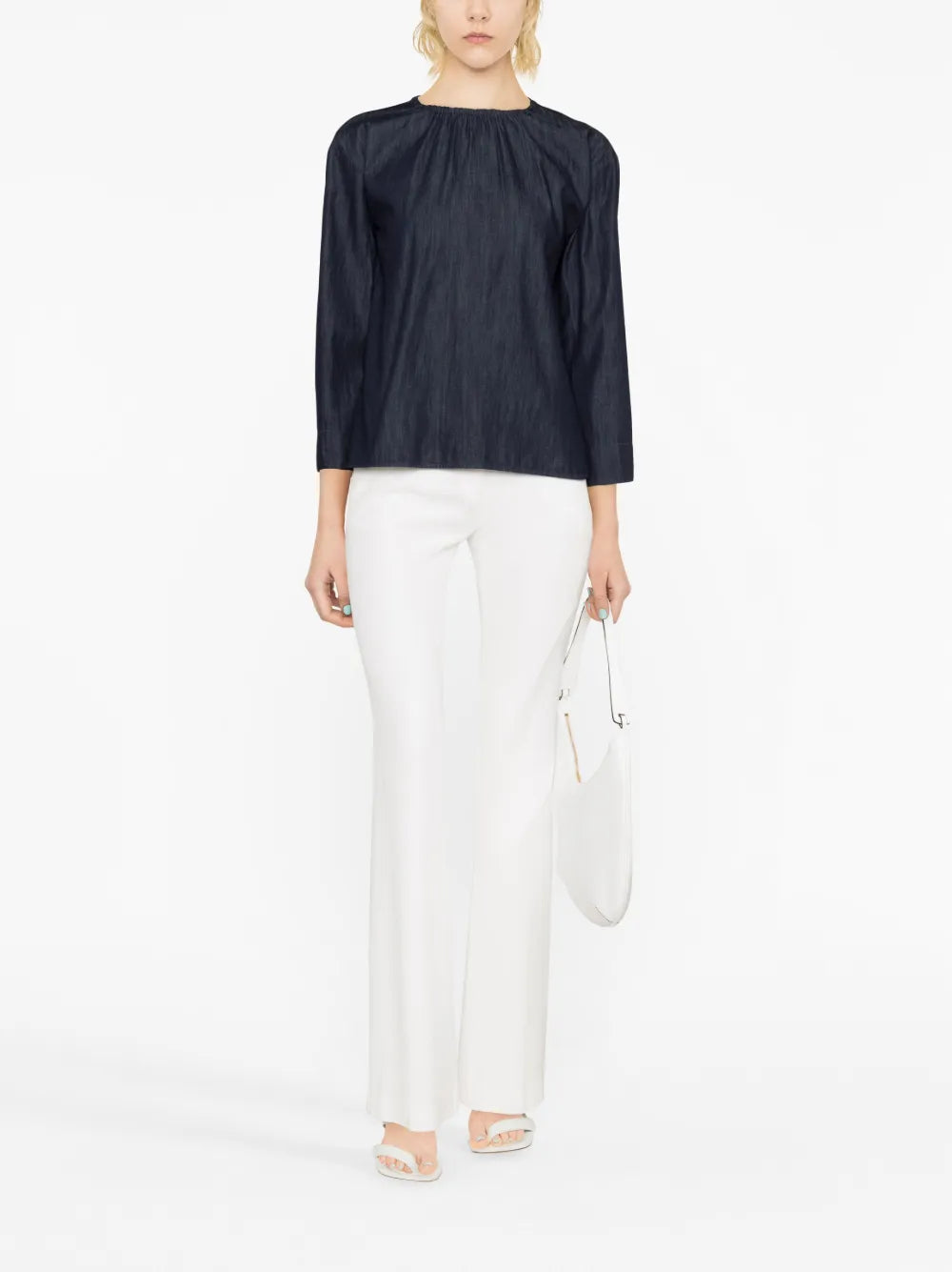 Long-Sleeve Cotton Blouse