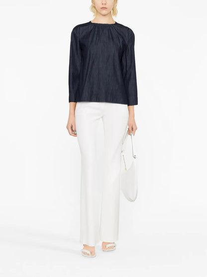 Long-Sleeve Cotton Blouse