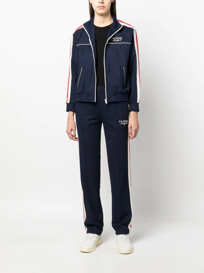 Stripe-Detail Zip-Up Track Jacket