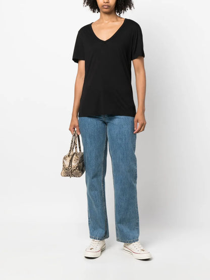 V-Neck Cotton-Blend T-Shirt