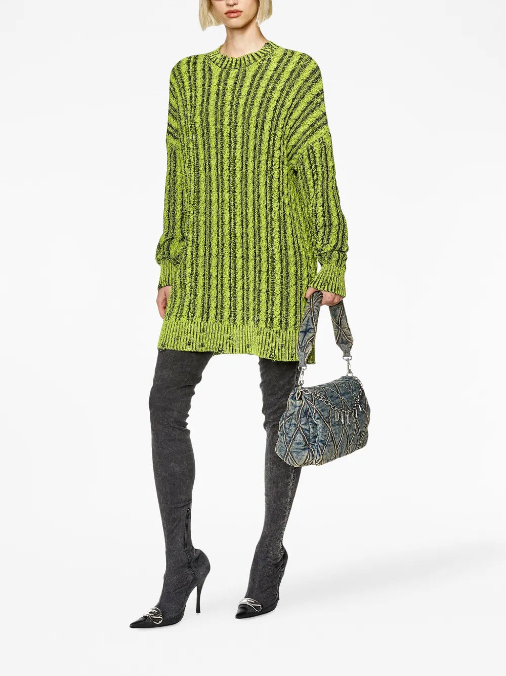 M-Pantesse Cable-Knit Drop-Shoulder Jumper