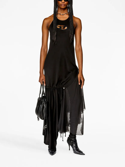 D-Salilar-Od Halterneck Asymmetric Minidress