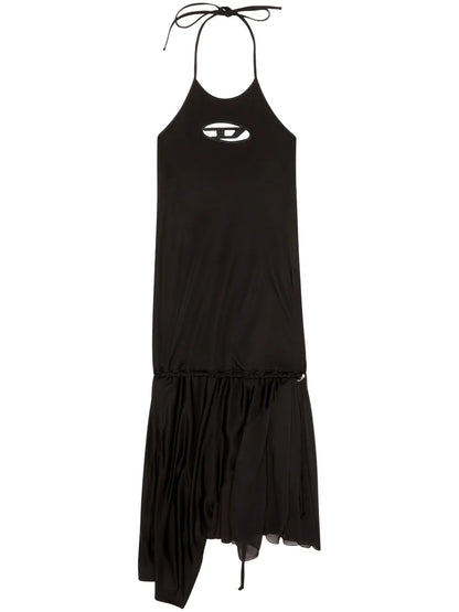 D-Salilar-Od Halterneck Asymmetric Minidress