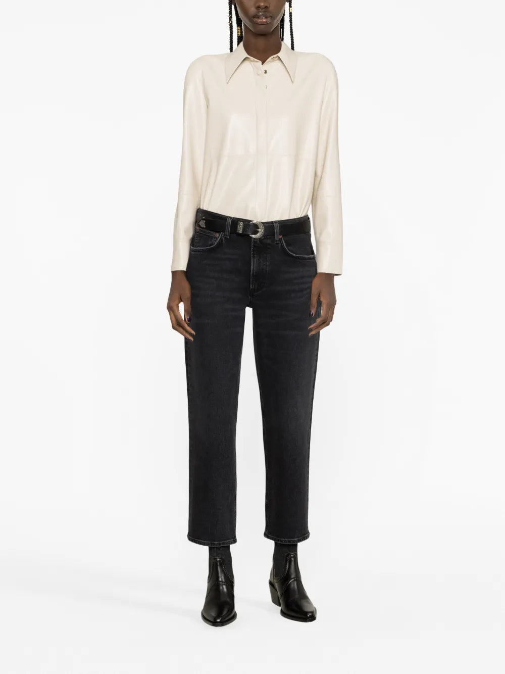 Kye Cropped Straight-Leg Jeans