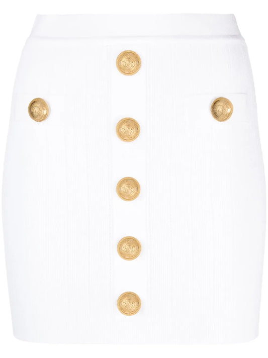 Ribbed-Knit Mini Skirt
