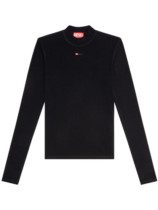 T-Mokky-Ls-Microdiv Mock-Neck Top