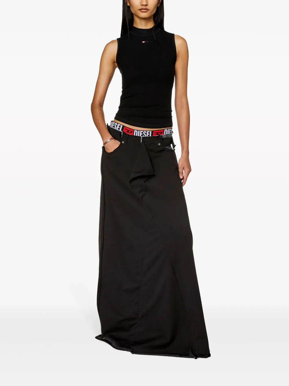 T-Mokky-Sl-Microdiv Mock-Neck Top