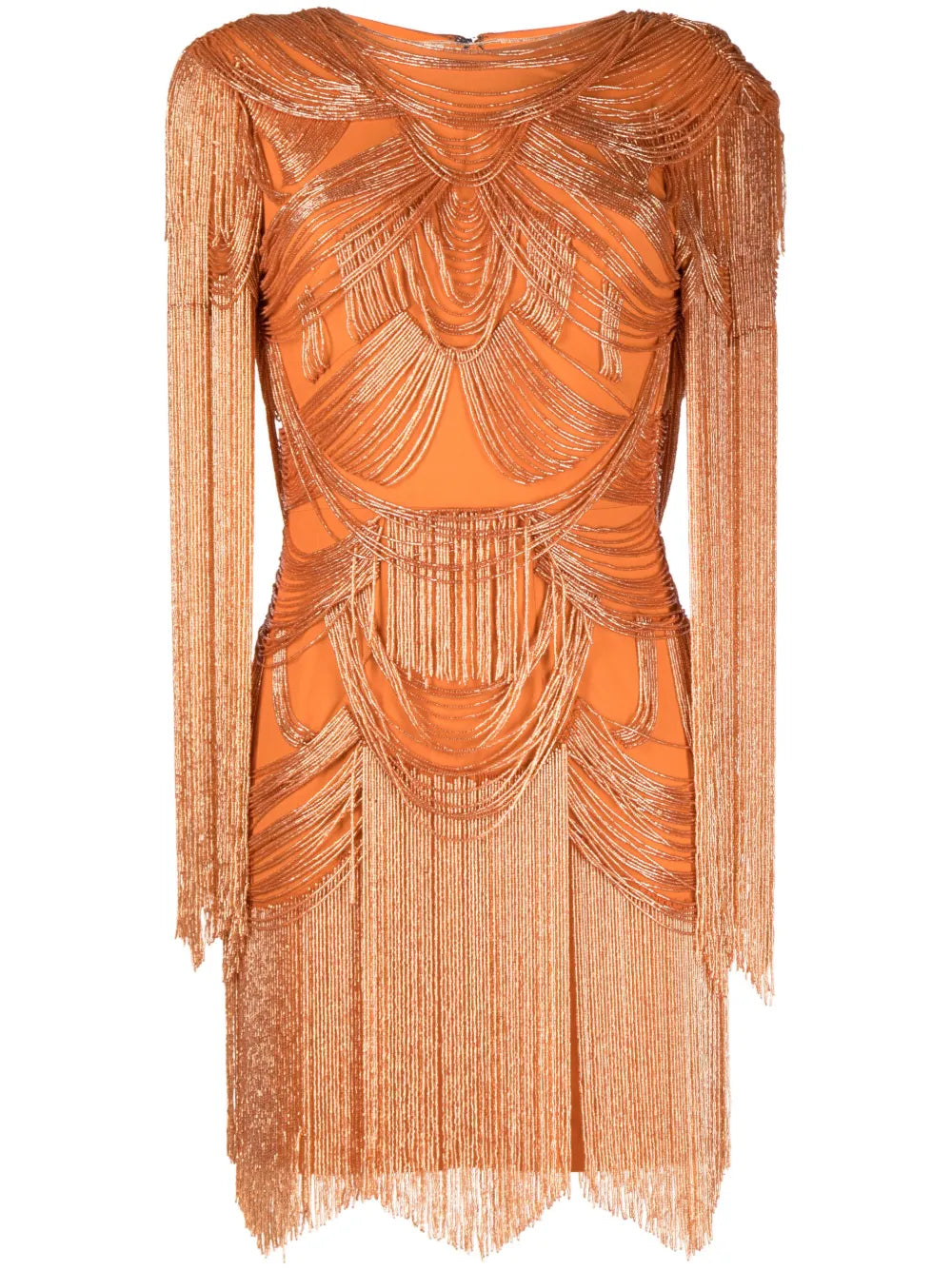 Fringe-Embellished Fitted Minidress