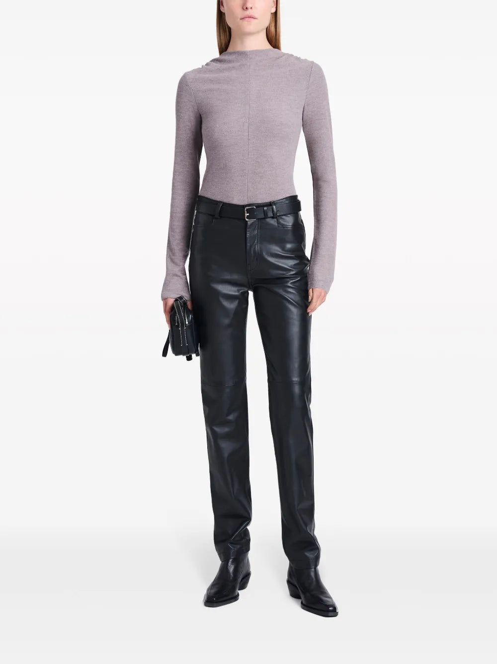 Charlie Mock-Neck Ruched Top