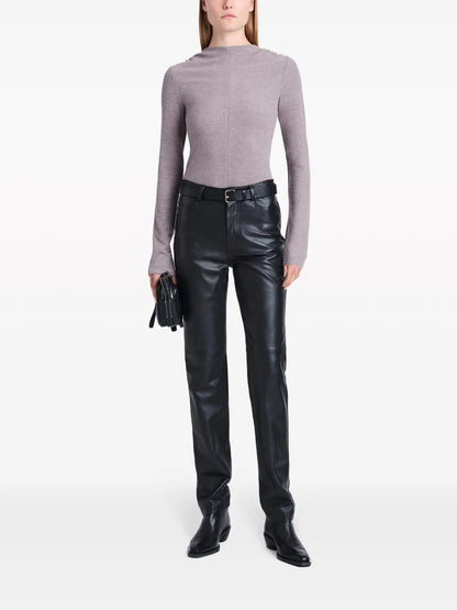 Charlie Mock-Neck Ruched Top