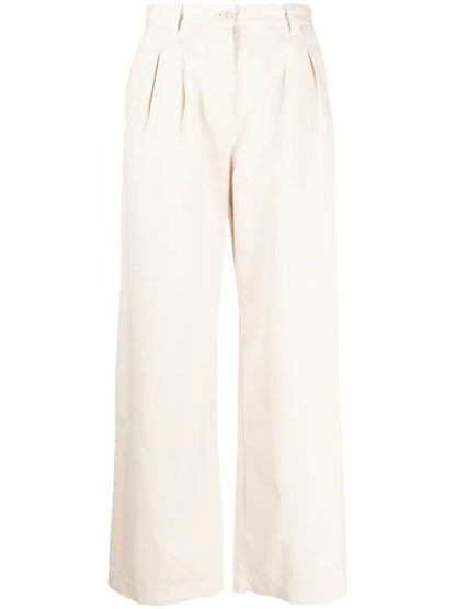 Wide-Leg Cotton Trousers