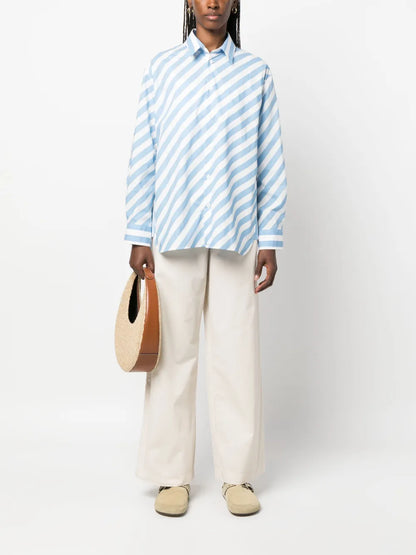 Wide-Leg Cotton Trousers