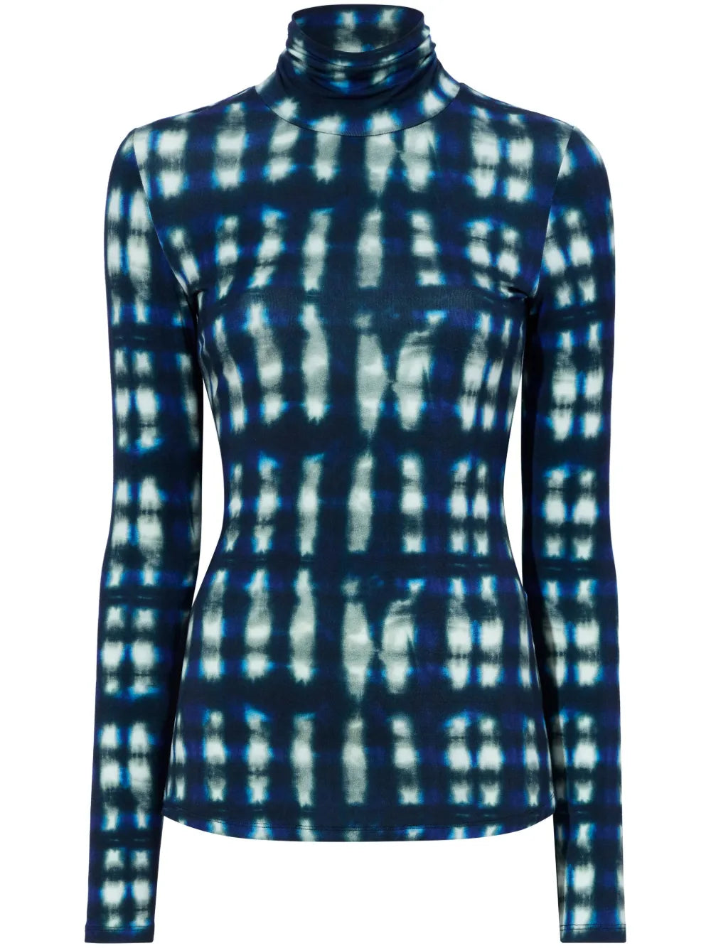 Tie Dye-Print High-Neck T-Shirt