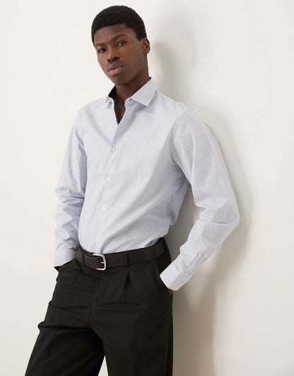 Slim Fit Striped Easy Iron Smart Shirt
