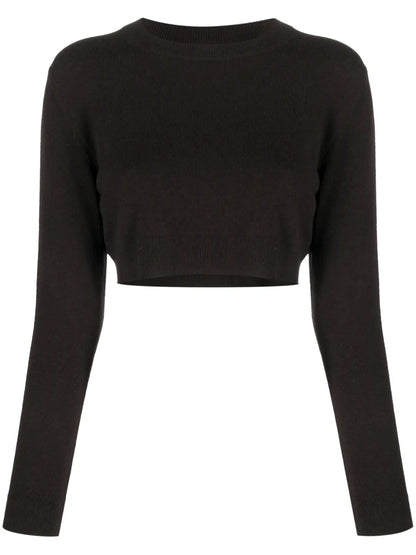 Logo-Embroidered Cropped Jumper