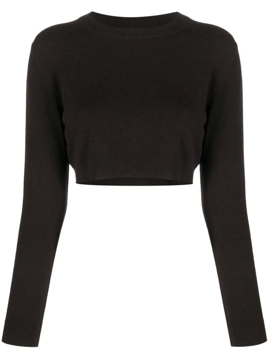 Logo-Embroidered Cropped Jumper