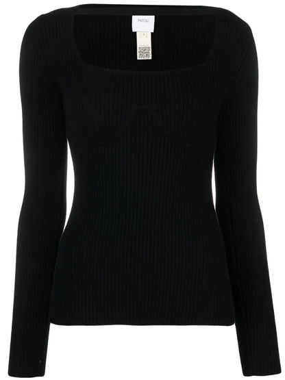 Long-Sleeve Knitted Top