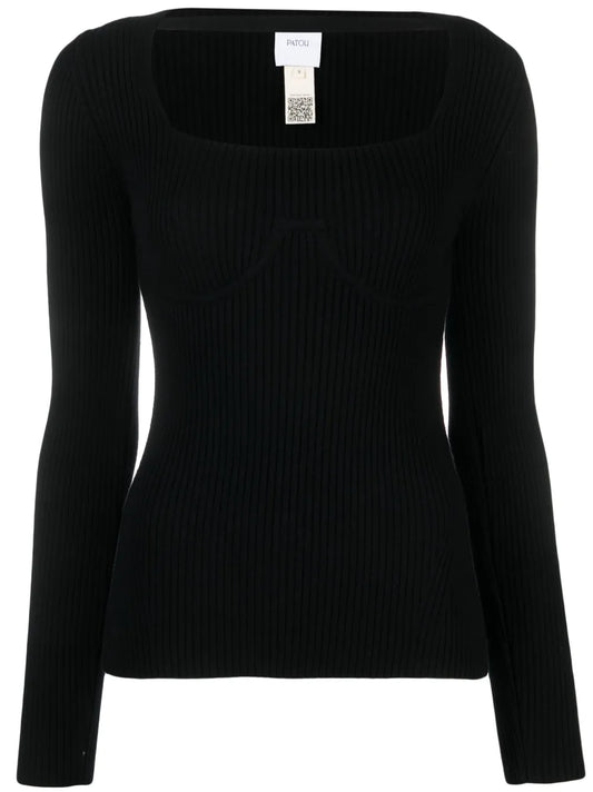 Long-Sleeve Knitted Top